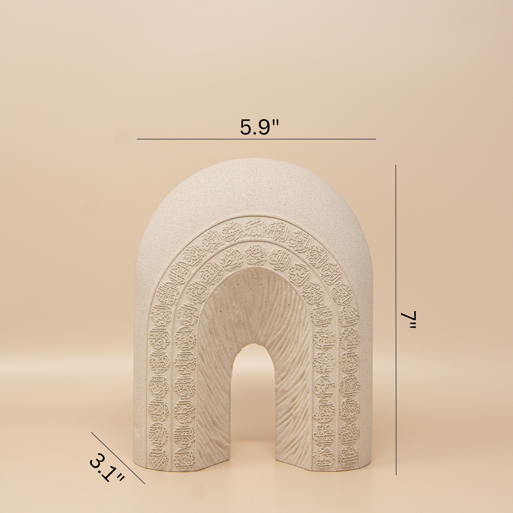 Calligraphy Arch Al-Asma-ul-Husna (Names of Allah) Base/ Sculpture  Graphite / Charcoal