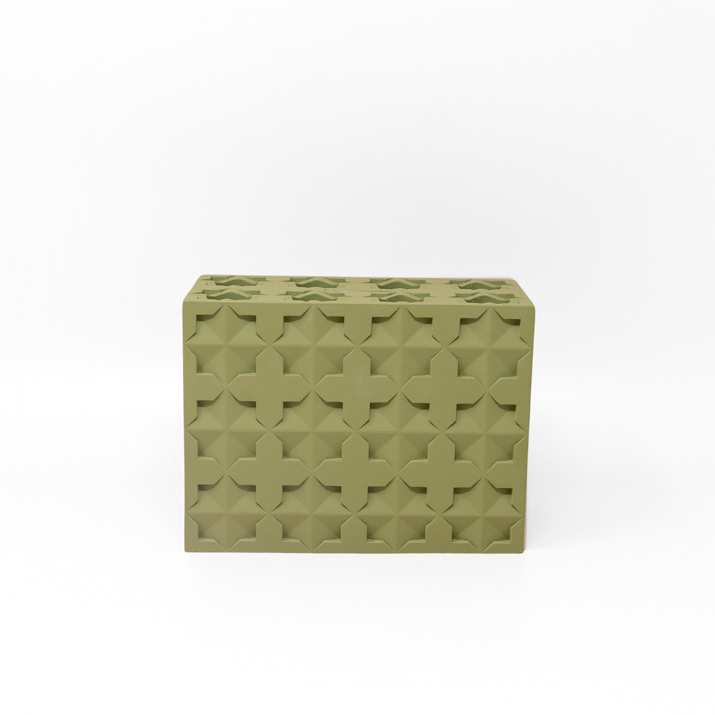 Islamic Geometric Base/Candle Holder - Rectangle Green