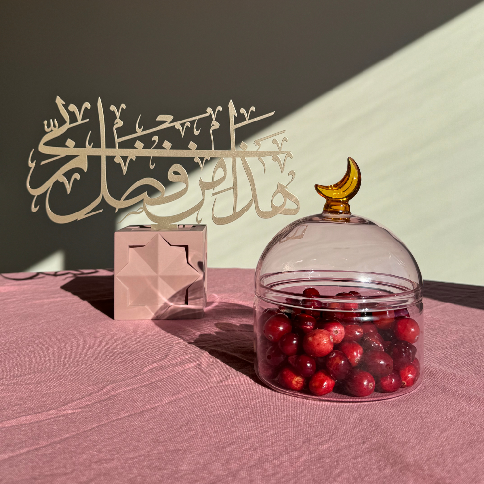 Glass Moon Dome Jar - Cotton Candy