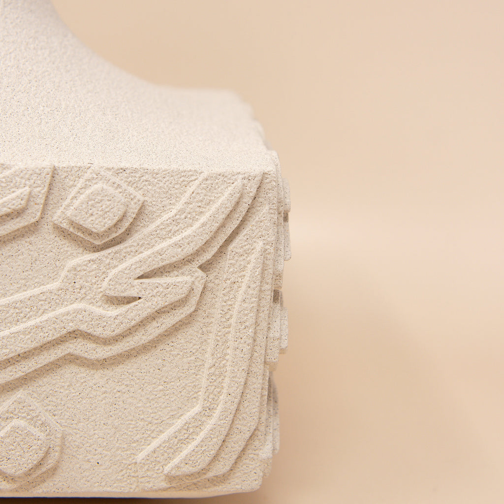 Artisan Calligraphy Base/Candle Holder Off-White