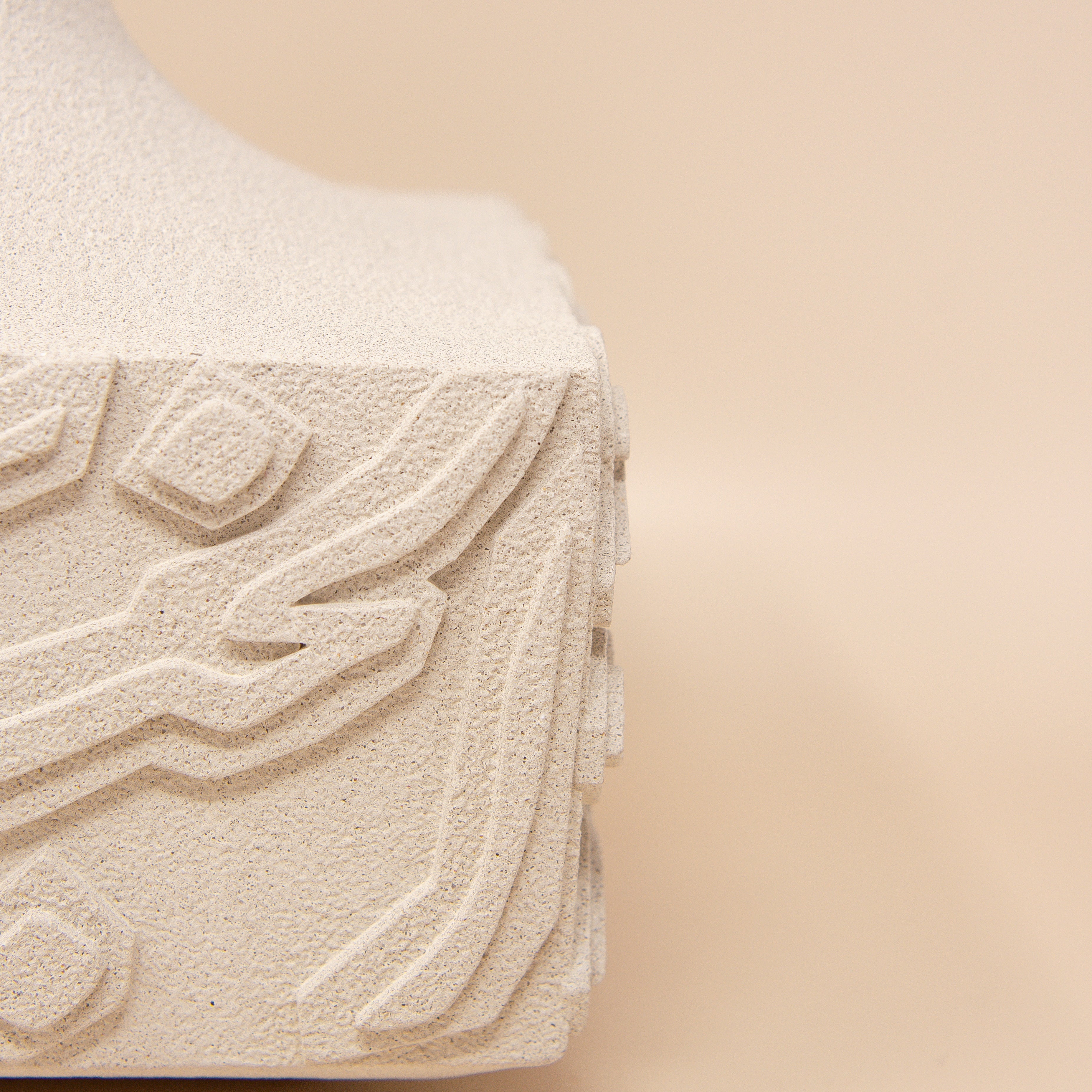 Artisan Calligraphy Base/Candle Holder Off-White